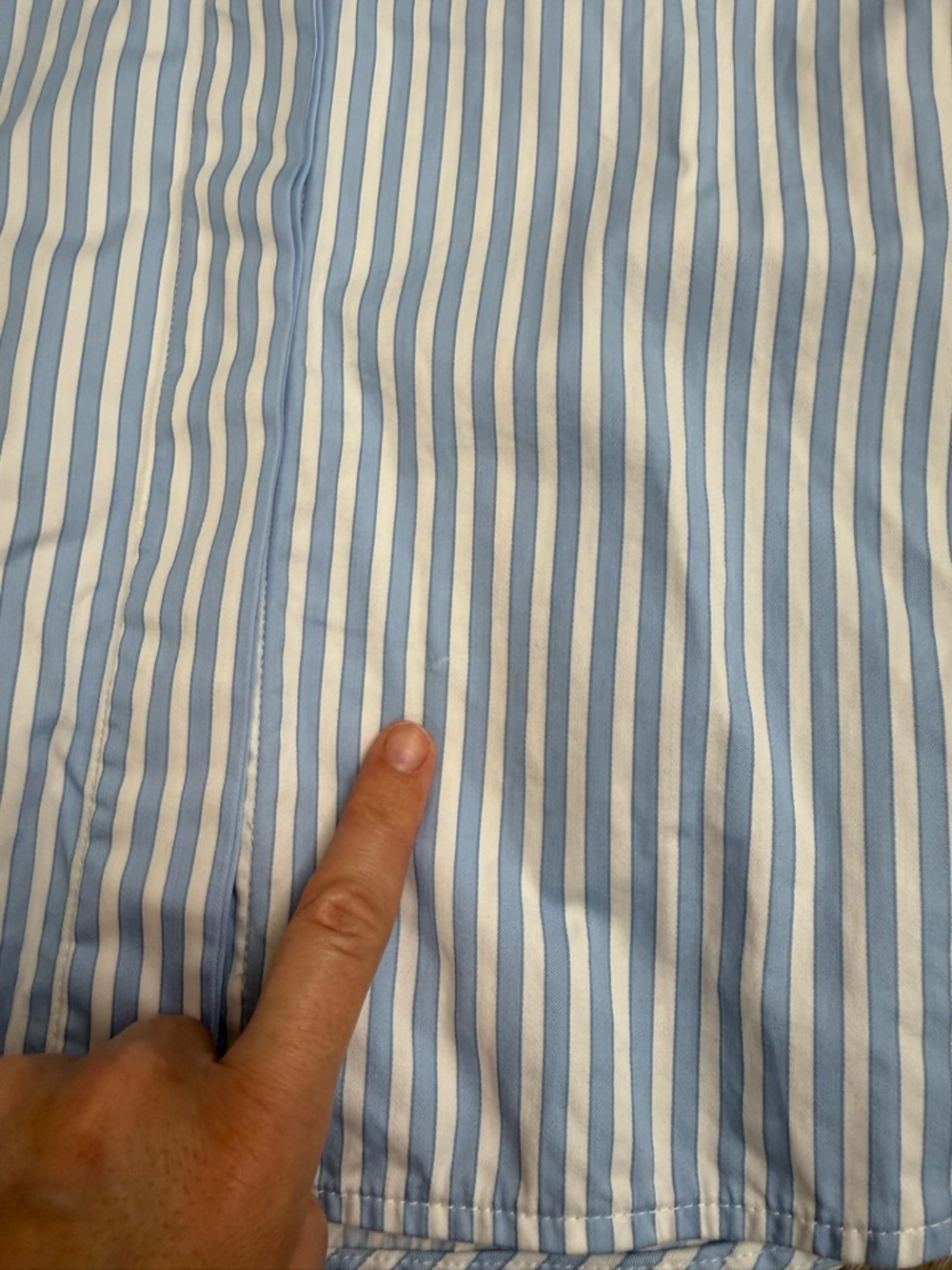 Seed Heritage Cotton Stripe Shirt in Frost Blue Stripe Size 8 - Picture 8 of 11